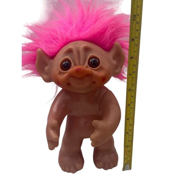 Vintage 1977 Thomas DAM Troll Doll 70’s 9” Figure PINK Hair Retro Denmark Toy - Picture 3 of 7